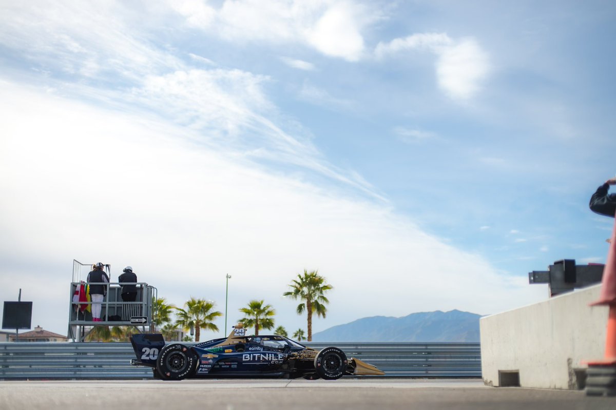 ConorDaly22's tweet photo. Turns out there’s a pretty fun track to drive out in the desert. Did as much running as we could. The https://t.co/vZrDcenlA9  car looks fantastic. @BitNile @ToddAultIII https://t.co/Bj2UyMcrgM