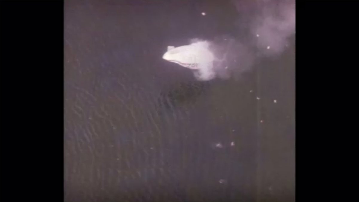 thisendshere's tweet image. This is the best &quot;View to a Kill&quot; we have so far of the #ChineseSpyBalloon after being hit over the ocean. Was Max Zorin on board?
#SpyBalloon 
#SpyBalloonDown