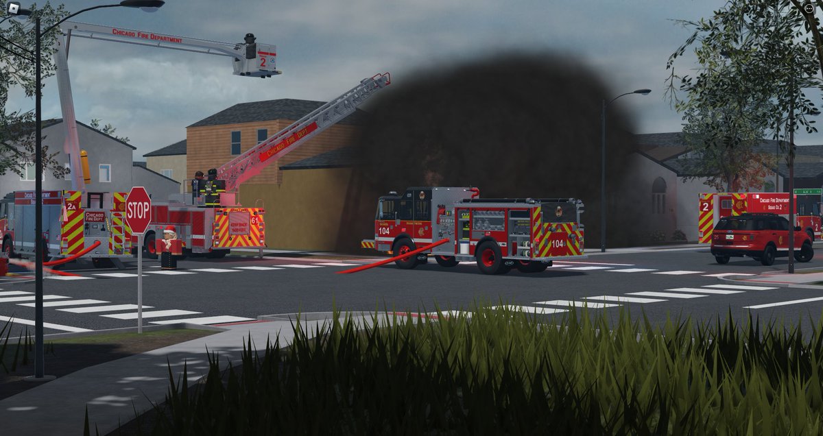 NSWRPServices's tweet image. Firehouse 104 battling a house fire on South Avenue L. #RobloxDev #RobloxChicago #Roblox