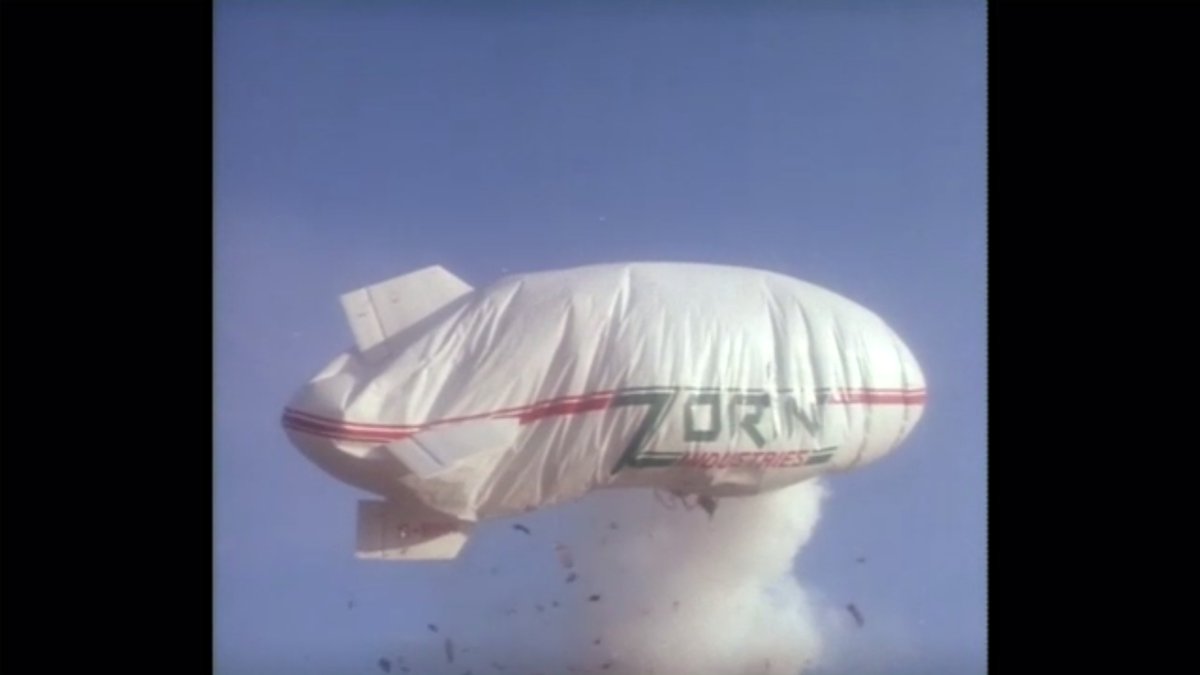 thisendshere's tweet image. This is the best &quot;View to a Kill&quot; we have so far of the #ChineseSpyBalloon after being hit over the ocean. Was Max Zorin on board?
#SpyBalloon 
#SpyBalloonDown