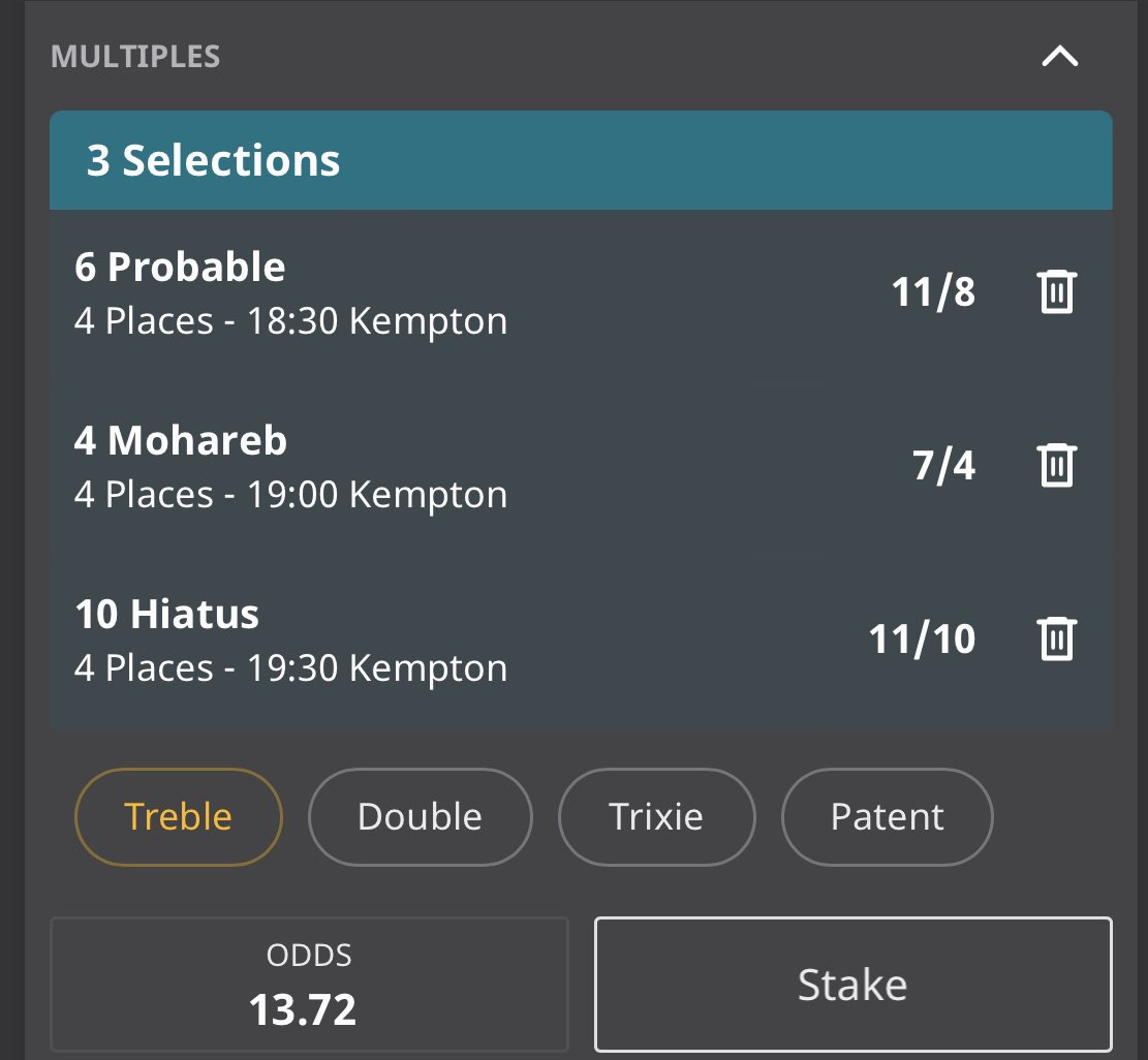 OnlyPunts's tweet image. One place off a 12/1. 33/1 4th, 9/1 4th.. probable 5th 😩