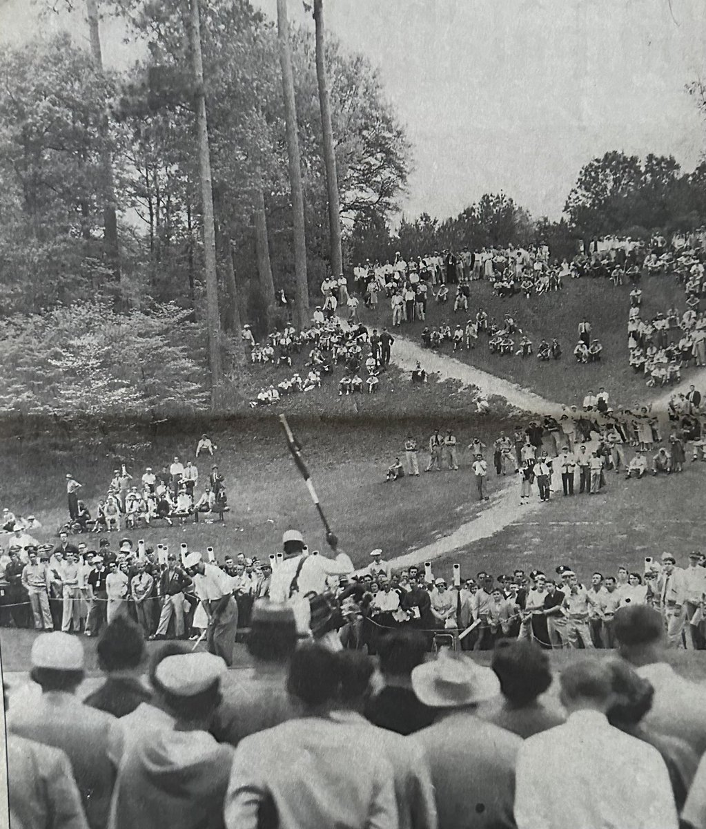 Hogan putting at Augusta with gallery ropes 👀