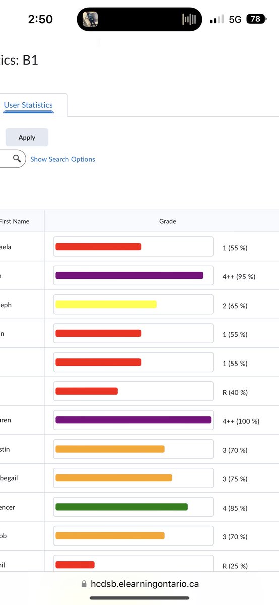 coleiroscience's tweet photo. When assessing by expectation in #MTH1W using @D2L Gradebook, you can review valuable statistics about how students are performing for each overall expectation. Looking forward to exploring how Mastery View in Gradebook can help simplify/streamline this in my CI this semester. https://t.co/EIZ20ch8Uf
