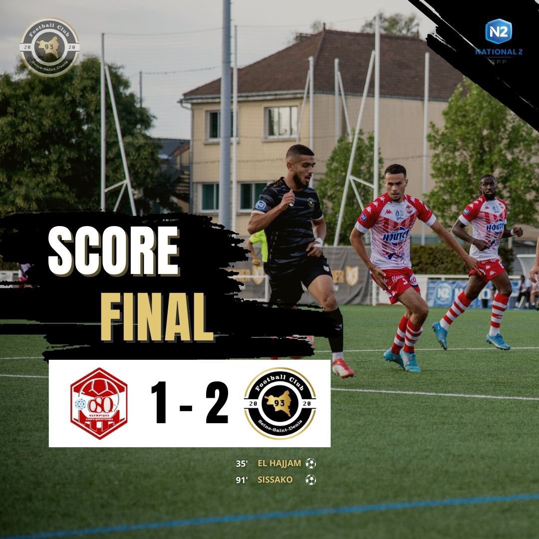 FC93officiel's tweet photo. | C'est fini ! 🔥
Le FC93 s'impose 2-1 face à @OSQinfos et renoue avec la victoire ! ✅
C’était la 1ere aparition dans le groupe N2 de Kevin Djocky (2004) 👏
@LPIFF75 @District93foot @footnational #PROJETCLUB| #National2 https://t.co/I5HVA53ecd