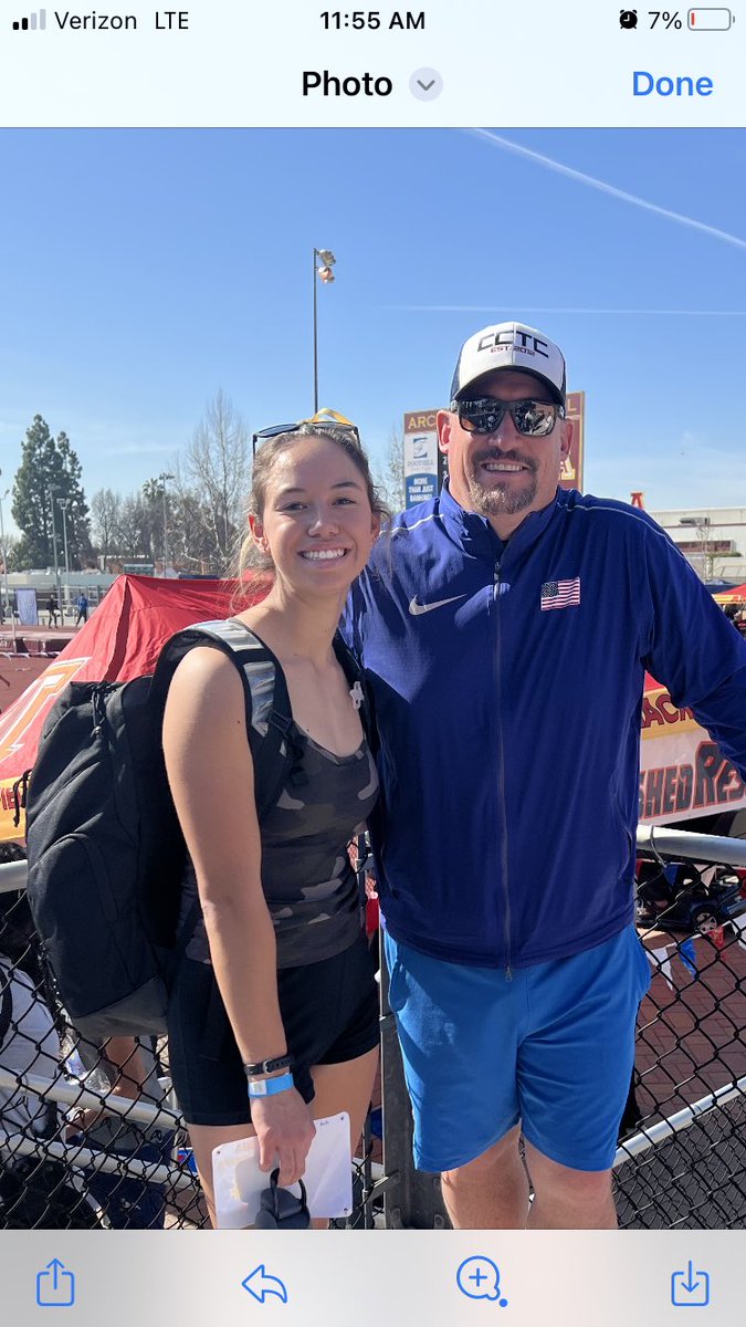 martinez_coach's tweet photo. Bella and coach powell at the state winter classic. Bella finished 14 out of 70 runners. Her fastest time ever. https://t.co/MNJXqau1bL