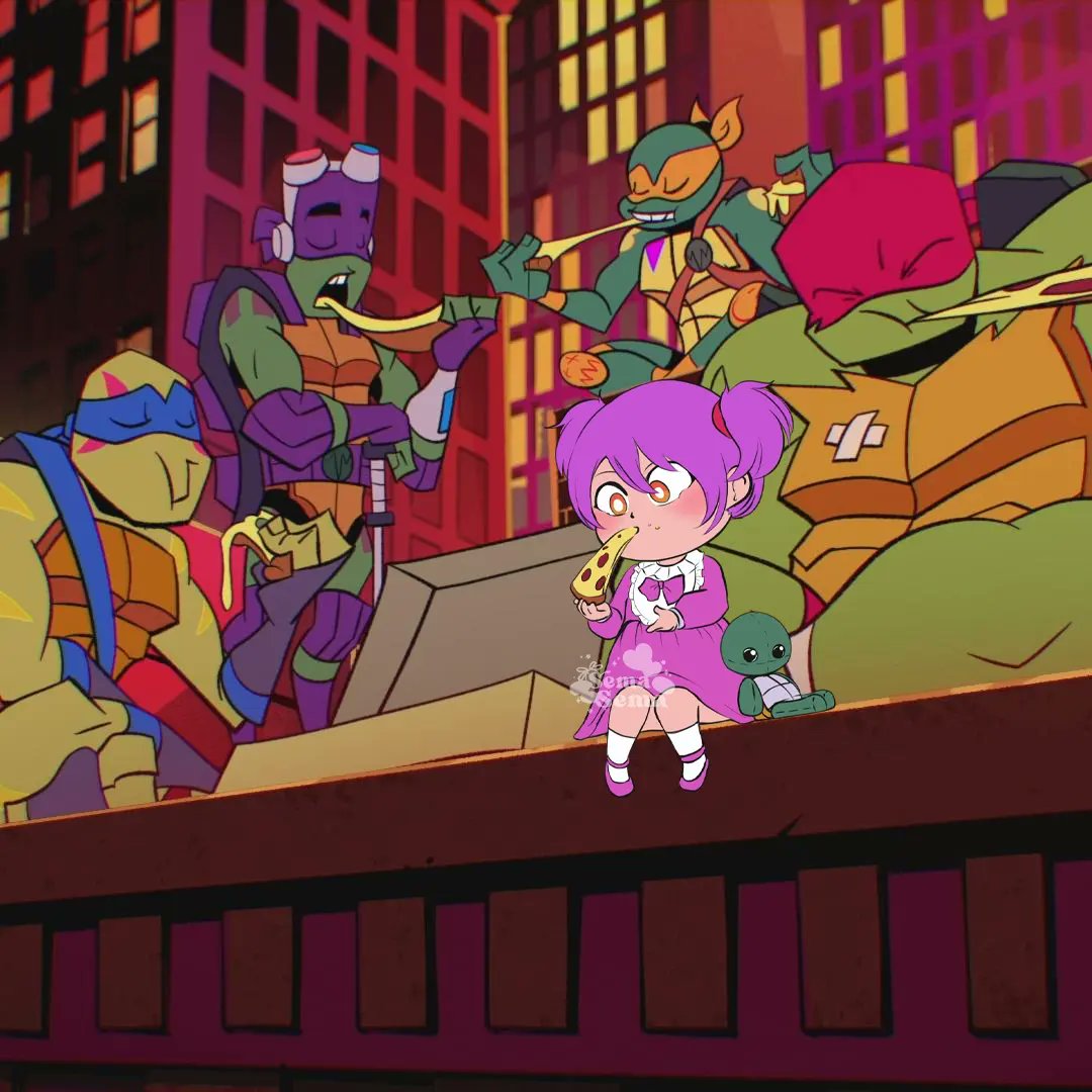 SemaSemaStudio's tweet photo. The Turtles fed pizza to a lost girl.
Rottmnt x oc (baby Sema)
#semasema #rottmntleo #rottmntmikey #rottmntdonnie #rottmntraph #babysema #rottmntfanart https://t.co/FItz9Ybuo2