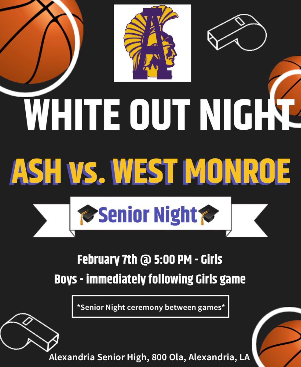 ASH_gbb's tweet photo. We got a big one Tuesday night!!! It’s SENIOR NIGHT!!! Come out and see @laineybergeron @sdupuy12 @kaysha000 in their final regular season home game at Caesars!! Come out and support!!! https://t.co/RZswsTiUNB