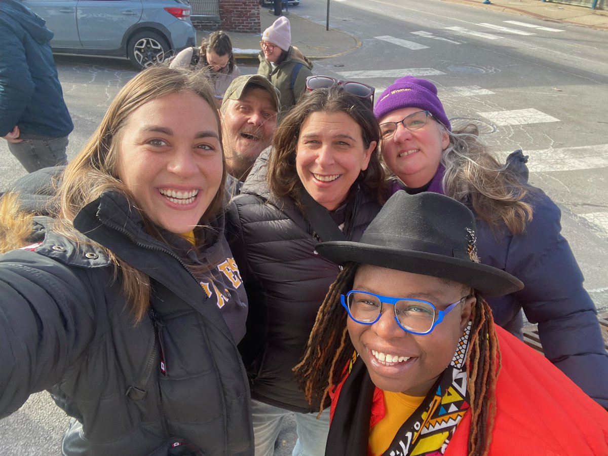 bethanyhallam's tweet photo. It was freezing cold but the sun was shining ☀️ so we were out knocking doors in Swissvale today reminding voters of Tuesday’s Special Election for @abigsalisbury and a STATE HOUSE MAJORITY!!!!!! https://t.co/44FxyNTJvU