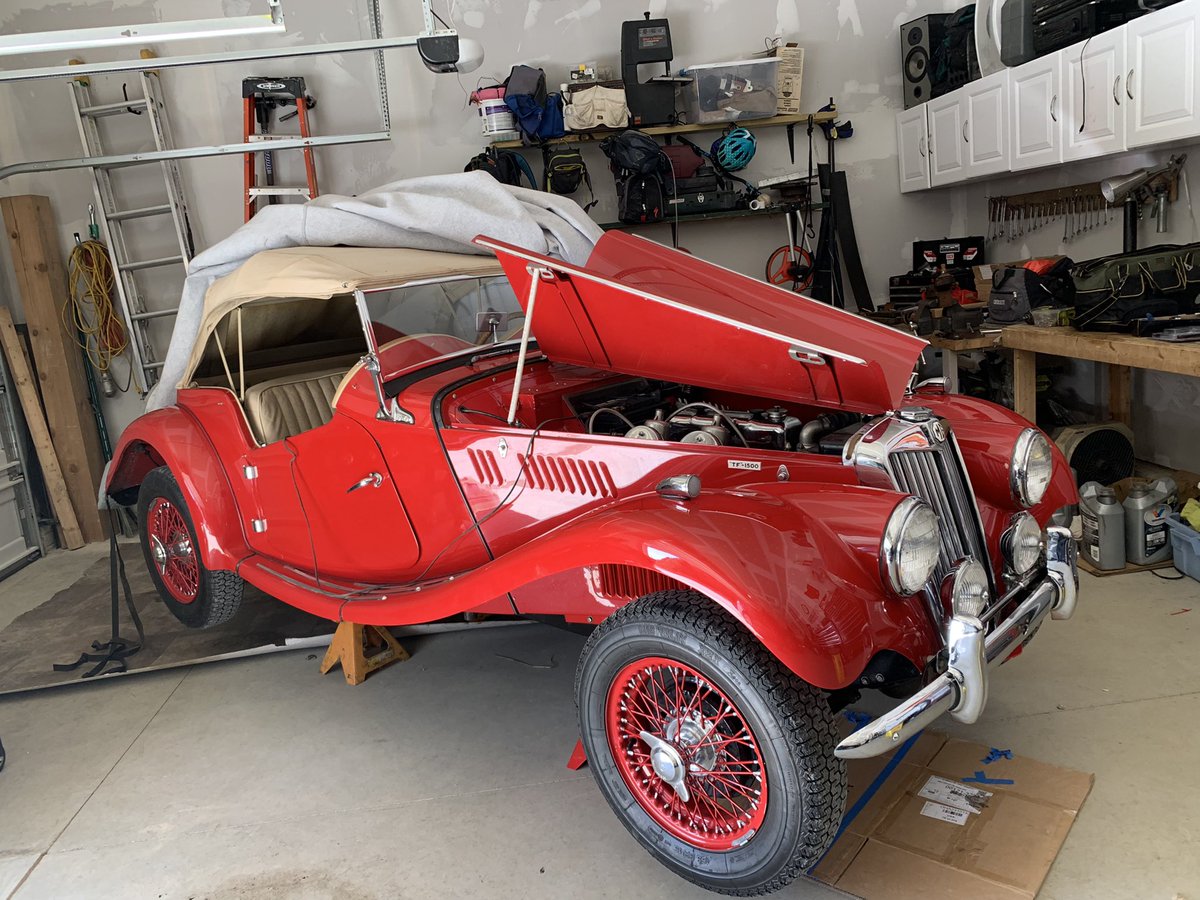 Spring driving season will be here before we know it - time to get ready! #classiccar #antiquecar #mgcars #mgtf1500 #1954MG