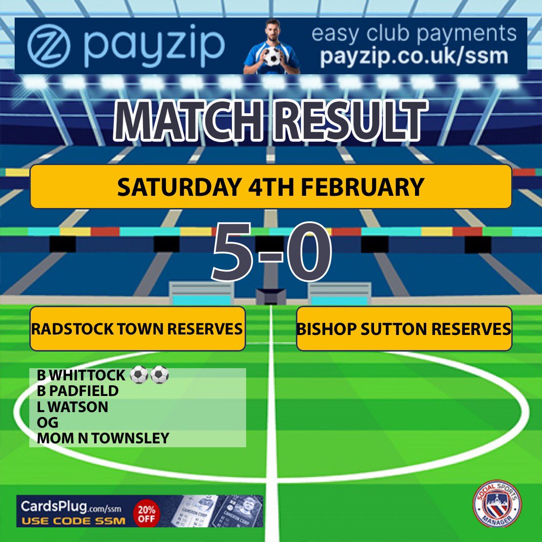 Great team performance today from the lads! Keeping the pressure on league leaders congresbury who dropped points today with a loss! We will meet them in two weeks time at home! MASSIVE GAME