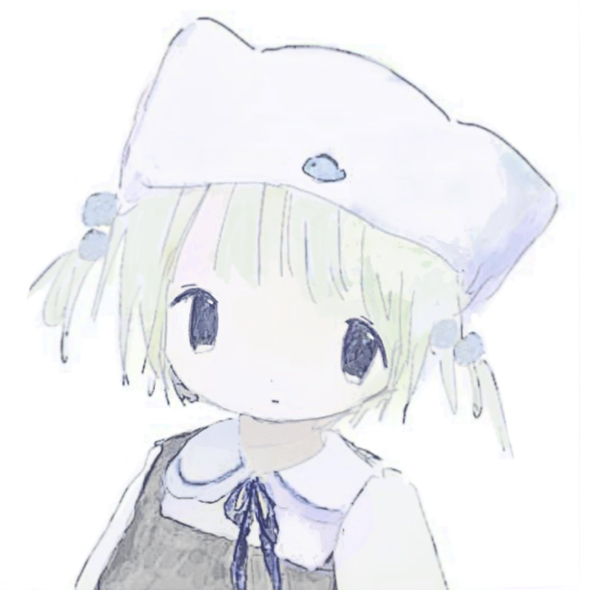 1girl solo hat simple background white background animal hat looking at viewer  illustration images