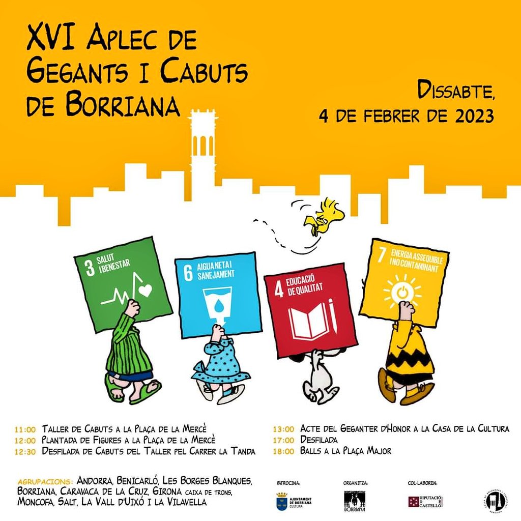 raqueldoca's tweet photo. Units per les tradicions: XVI Aplec de #gegants i #cabuts de Borriana.
Ens han visitat les colles d'Andorra, Girona, Salt, les Borges blanques, Caravaca de la Cruz, Moncofa, Benicarló i la Vall d'Uixó. https://t.co/xrC5j147qE