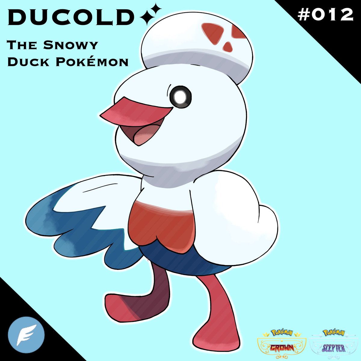 ShinrinRegion's tweet photo. Welcome the route one bird
Ducold! + Shiny form

It can usually be found wading in ponds once the temperature becomes low. It’s pompous plumage keeps its feathers warm no matter the weather, and it gets unreasonably angry when it’s plumage is ruffled

#fakemon #pokemonart https://t.co/Qy28omdd5z