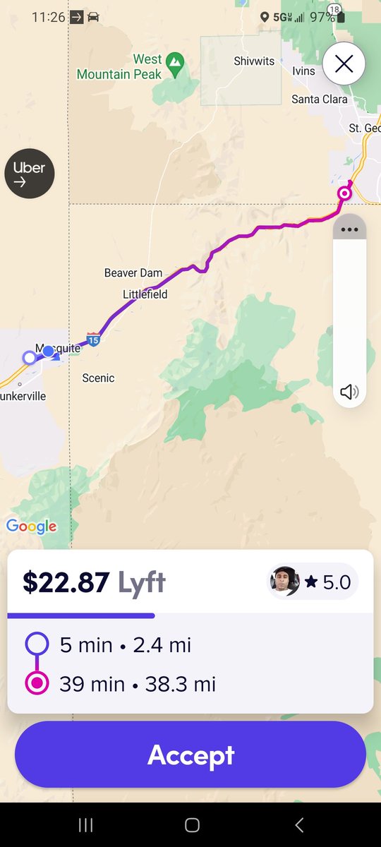 KazmicHawk's tweet image. I&apos;m a #ForProfit business, but @lyft @AskLyft think I operate a charity with this ride offer. My return home at 35+ miles (unpaid), it&apos;s #NotWorthIt for less than $60. Time to implement a #LongDistanceSurcharge paid fully to the driver to get them home.