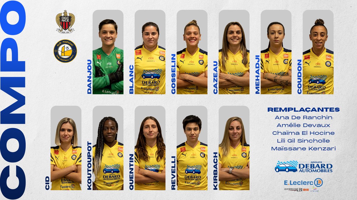 amtf_asptt's tweet photo. À 30 minutes du coup d’envoi, voici le XI de départ pour affronter l’OGC Nice !
💙💛
#AMTF #PlusFortsEnsemble #D2F #OGCNAMTF https://t.co/pbVGuuMnSk