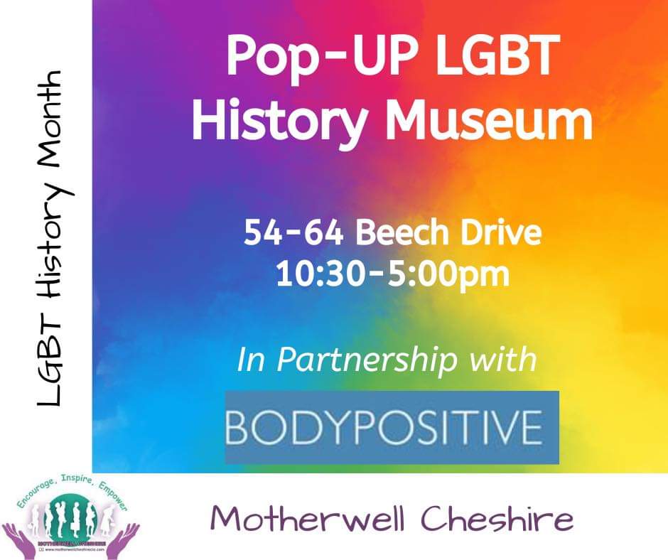 We are so happy to be hosting a pop up #lgbt #historymuseum in partnership with @BodyPositive1 at our #communityhub in #crewe open to a come and visit us ...

#lgbthistorymonth
@CreweTCouncil 
@CreweNub 
@we_crewe 
@KieranMullanUK