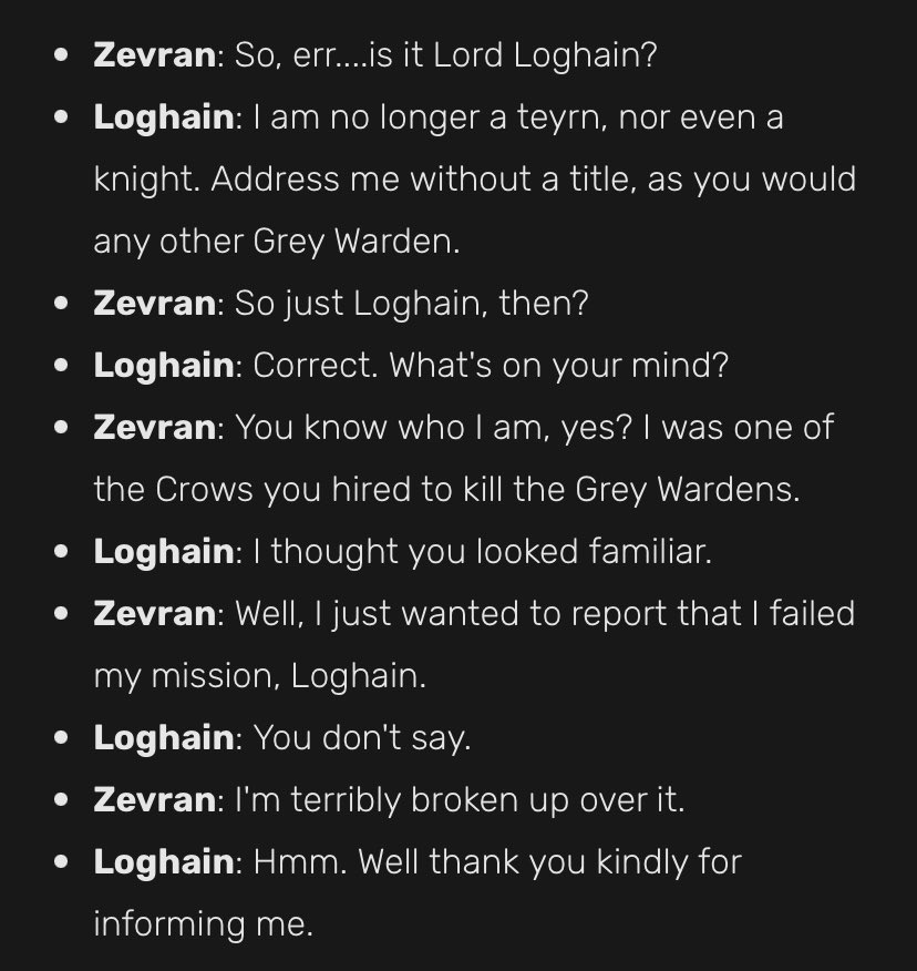 GhoulieSquad's tweet photo. I don’t care what anyone says, this is the fucking funniest dialogue across all Dragon Age games https://t.co/Up3WgwVpZU