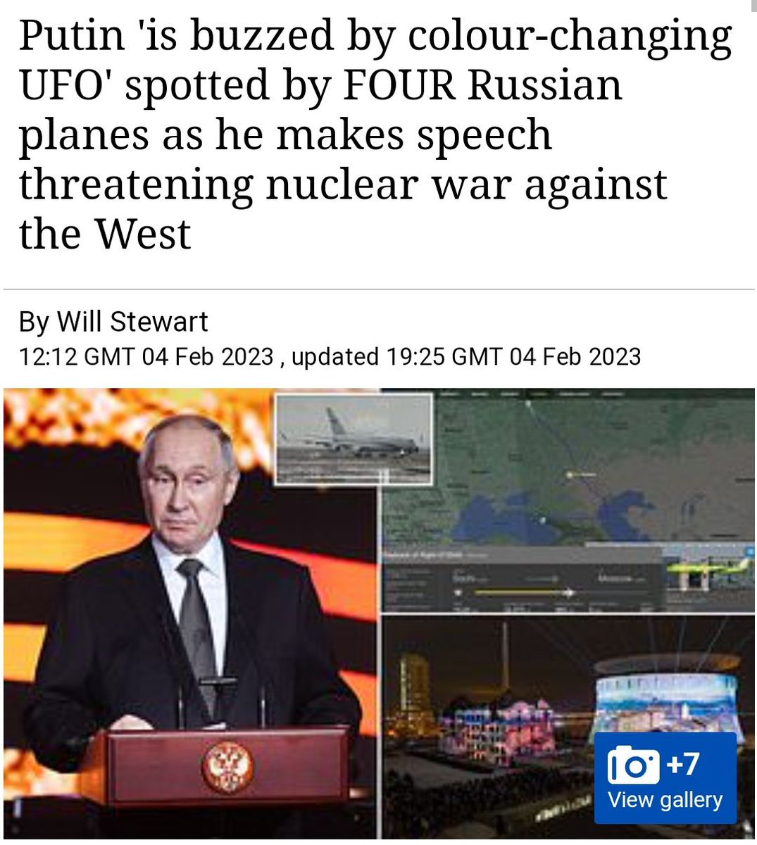 Kabamur_Taygeta's tweet image. A UFO seen changing color and shape was reported by four Russian flights as Putin gives a speech threatening nuclear war against the west. dailymail.co.uk/news/article-1…

Pleiadians and Galactic Federation are sending a message that they won't allow nuclear war.