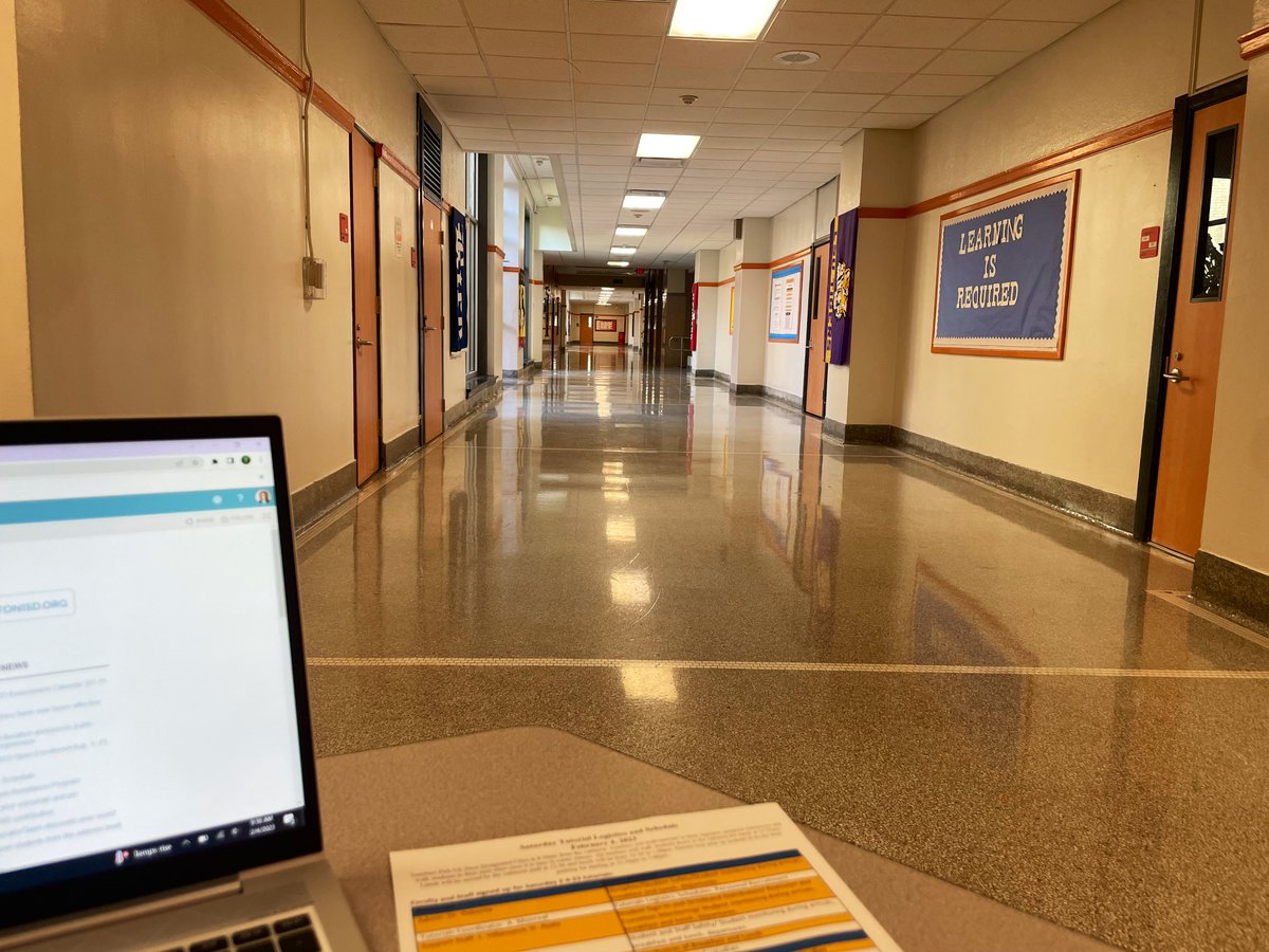 terridosborne's tweet image. It has brought me great joy to be supporting the leadership team @NavarroMS_HISD. Knocking out a few items while teachers get down to business at Saturday school. Empty hallway, full classrooms. #LearningIsRequired