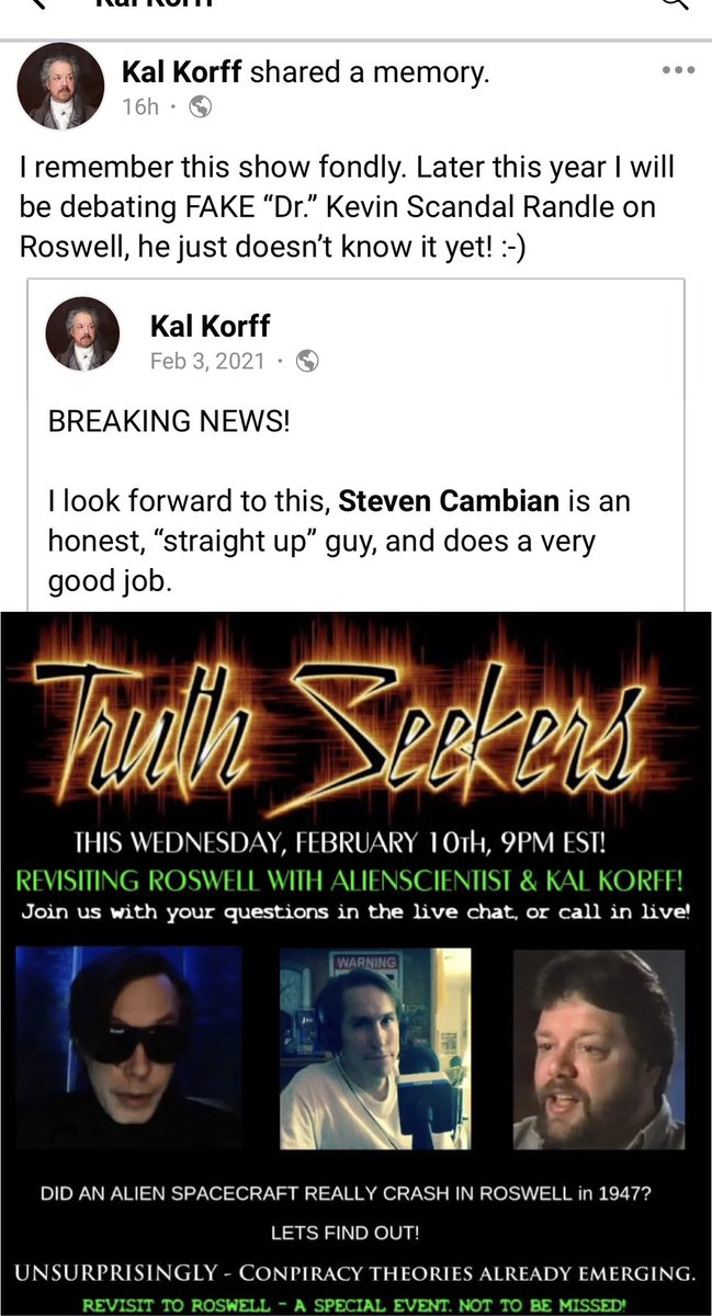 KalKorffExposed's tweet photo. A fake colonel is going to debate a fake doctor?
😂
Kal Korff claimed he was writing his dissertation, yet only has a high school diploma. @kalkorff, does your employer @sproutsfm know you lied about being a colonel and intel officer? #reno #nevada #stolenvalor #sproutsfm https://t.co/vySPavK2NL