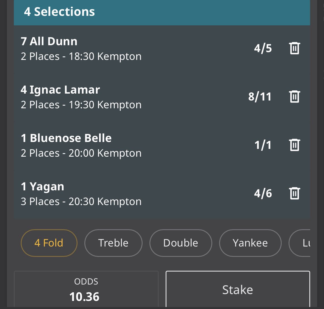 OnlyPunts's tweet image. And 3/4 on a 9/1 🤨