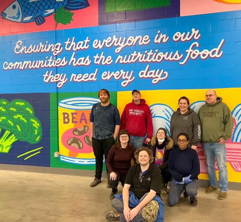 Excellent morning volunteering with the wonderful staff of @Cleveland_PL at @CleFoodBank #wefeedCLE