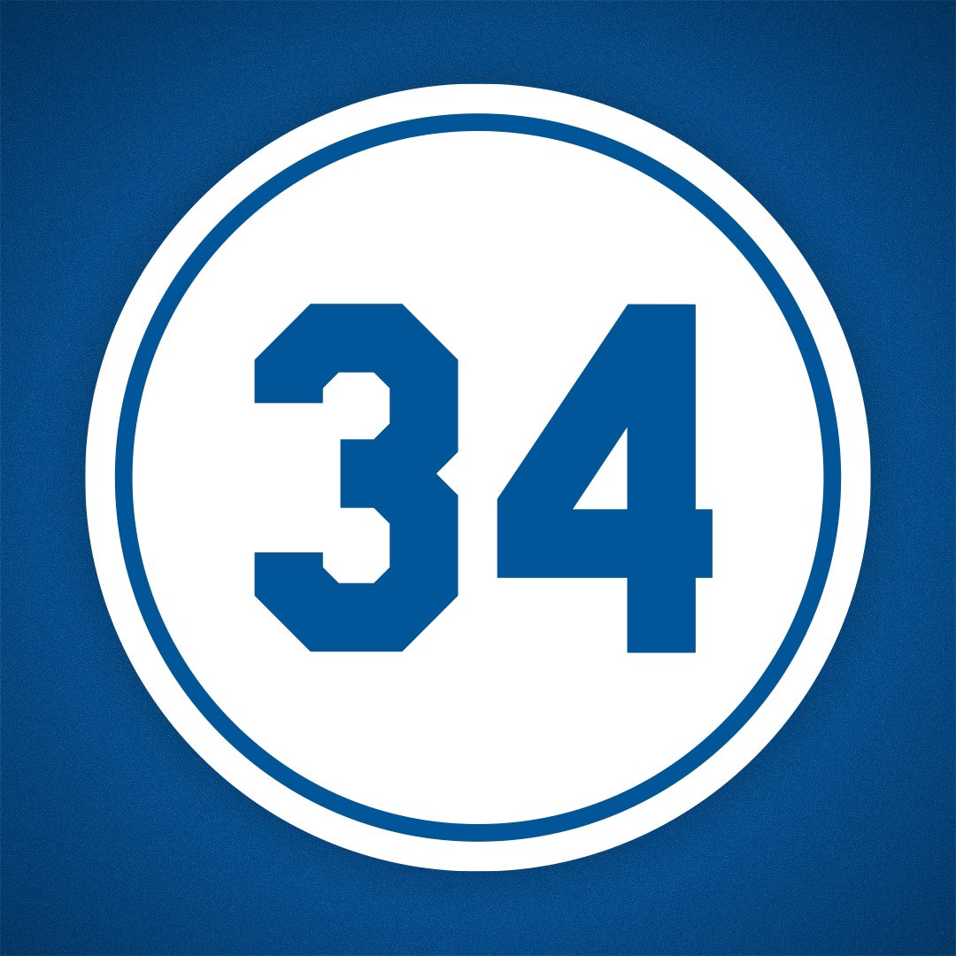 LosDodgers's tweet photo. Nunca habrá otro 3️⃣4️⃣

¡Felicitaciones a Fernando Valenzuela por el retiro de su #34! 👏👏 https://t.co/xUyVukhmpe