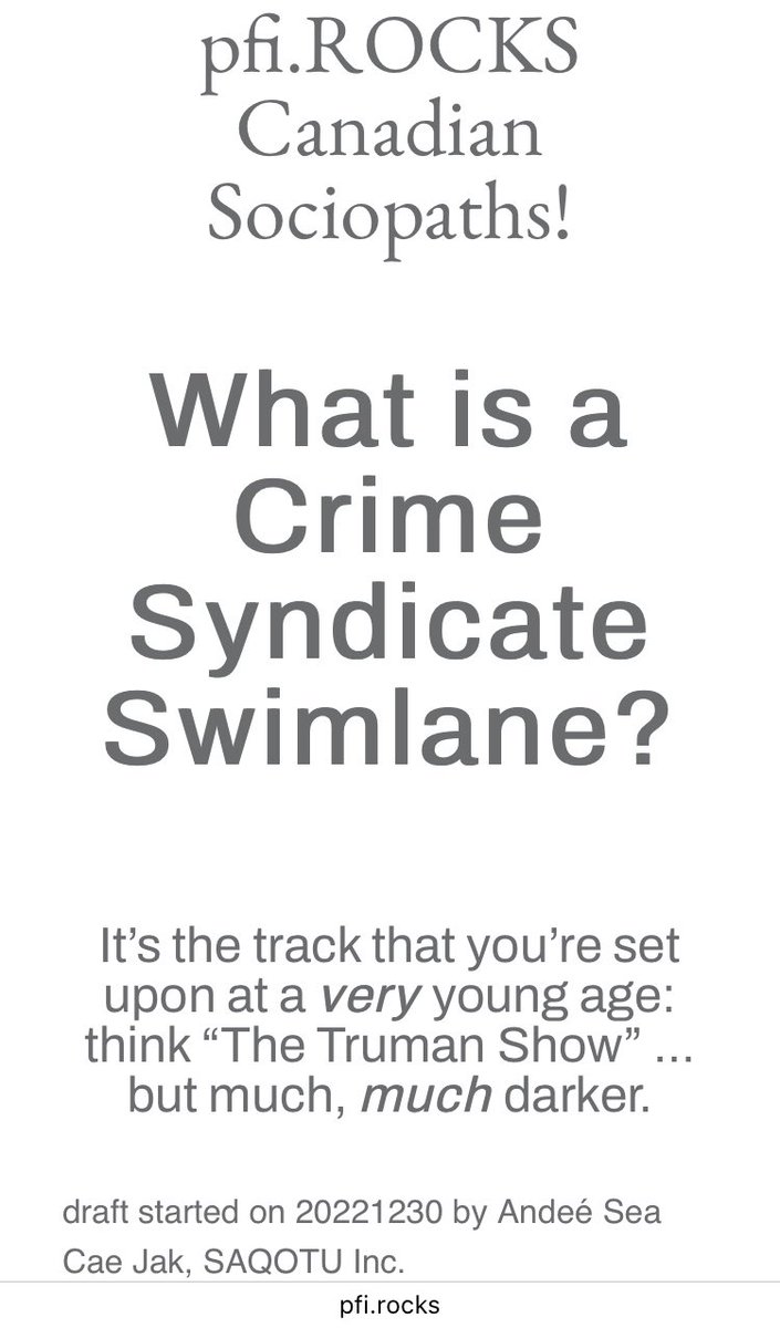 CaeJak's tweet photo. @RedWatcher2323 I became aware #Ottawa was a hub for #HumanTrafficking & that was all the justification req’d. Not just that, it’s #HumanTargeting as well! A sick&twisted, satanic business model that’s been rolled out internationally.
I’ve named it “Swimlanes”
https://t.co/dNwVWEmgi6
Thoughts? https://t.co/eixqoMptHu