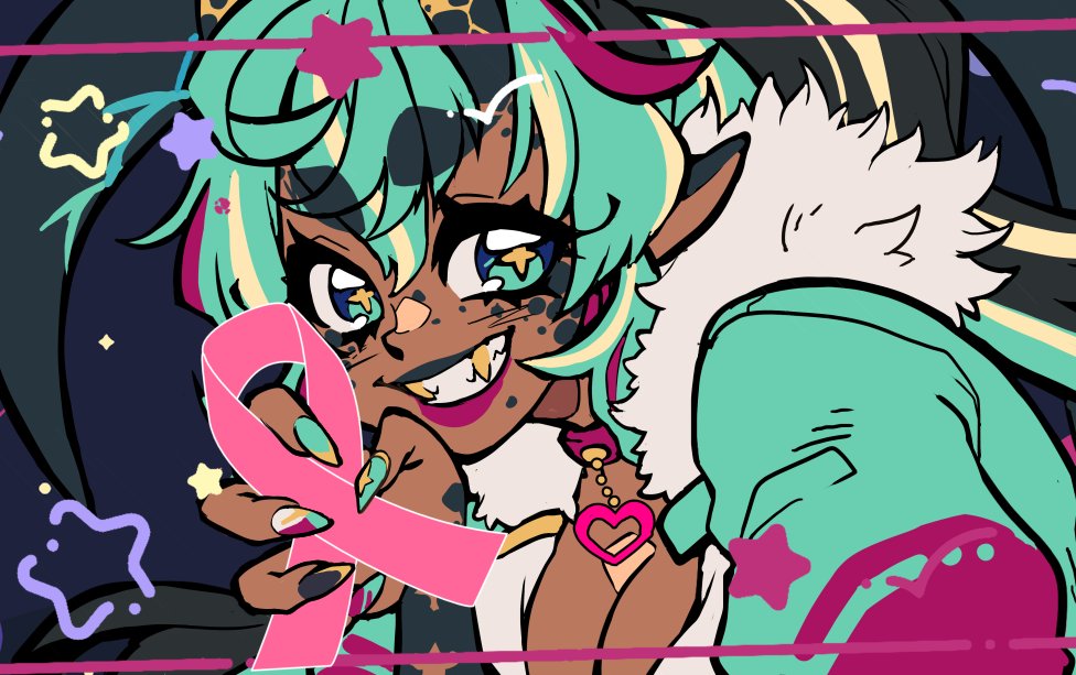 In case you didnt know <a href="/VexTheSunEater/">Vexoria the Sun Eater 🌞 🐍</a> 's Breast Cancer Charity Stream is going on today/right now!!

I've seen how grueling it can be in my family so of course i'm gonna  #SupporttheSnek