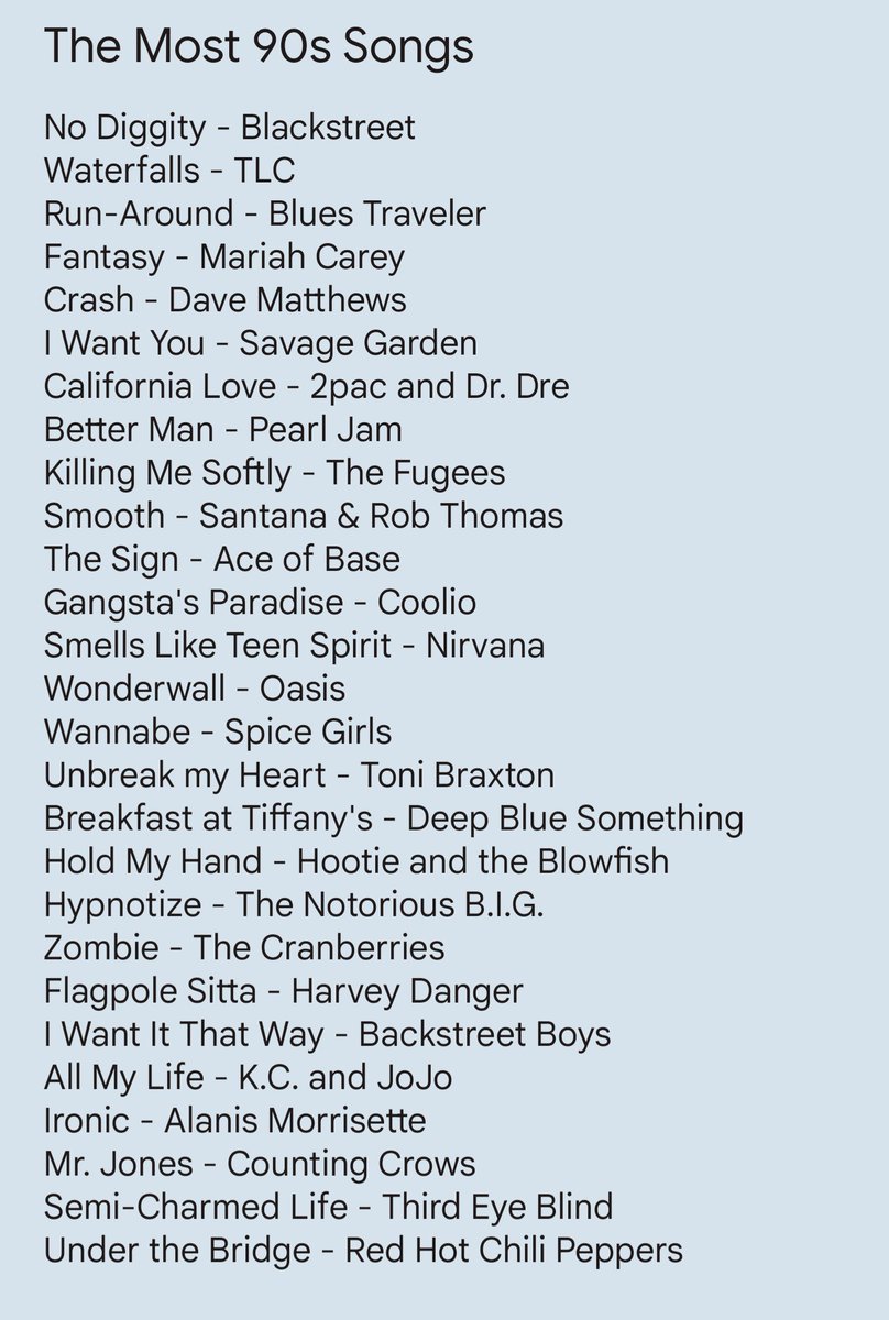 mrpiercEy's tweet photo. my wife and I just updated our list of the #most90s songs. https://t.co/hcIm01RJMN