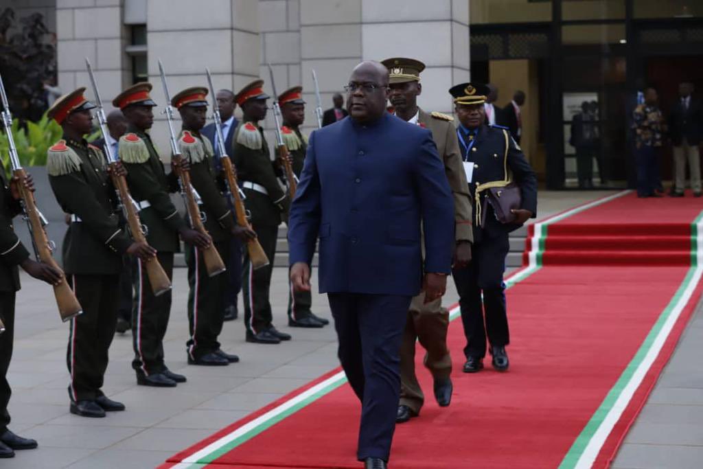 Presidence_RDC's tweet photo. #RDC 04.02.2023|#Bujumbura
Le Chef de l’État, Félix-Antoine Tshisekedi a participé, ce samedi, au Sommet extraordinaire de la C.A.E/E.A.C relatif à l’évaluation de la feuille de route de Luanda, après le refus du M23 de se retirer des localités congolaises. https://t.co/1j2SZFNw1T