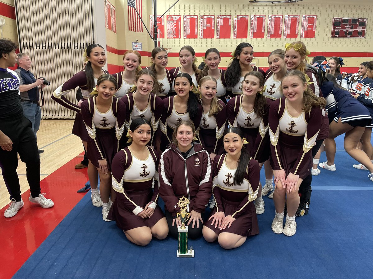 Arlington_Cheer's tweet photo. Varsity is taking home the second place trophy from Counties! 🤩 with ZERO deductions ❤️ couldn’t be prouder! 📣⚓️ #AOE #compday #wehitzero https://t.co/foe9360rzG