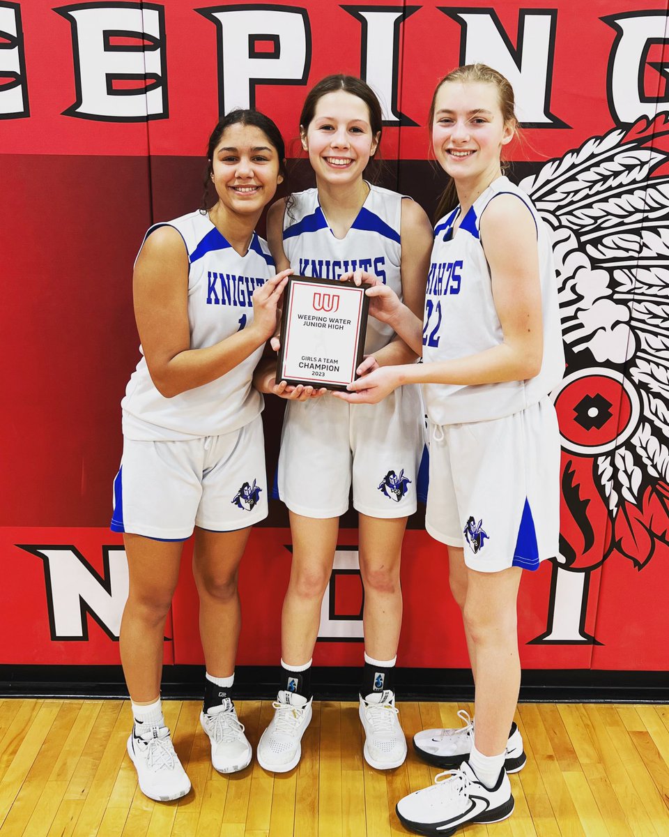 A great day for Knights Junior High Girls Basketball at the Weeping Water Tournament. They battled tough teams to become Tournament Champions!  Thank you to our coaches and Lourdes Alumni - Mrs. Buck and Miss Heng!💙🏀