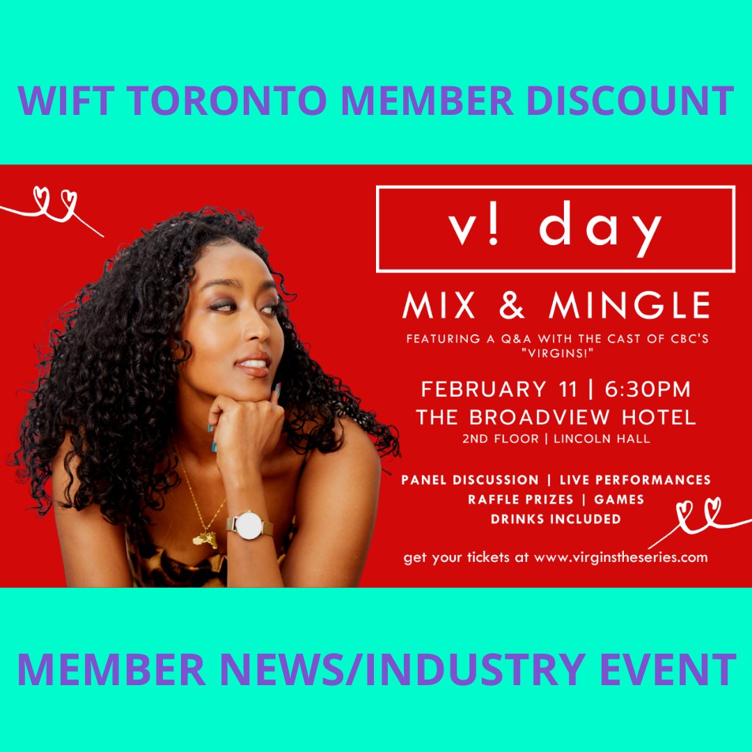 Members get 15% off of tickets to celebrate with <a href="/VirginsSeries/">virgins! the series</a> on Saturday, February 11th, at Toronto's illustrious Broadview Hotel! Check your discounts page for more info!

Did we mention WIFT Toronto member <a href="/ramorsi/">Reem M</a> is the director of 2 episodes?! GOOOO WIFTies!