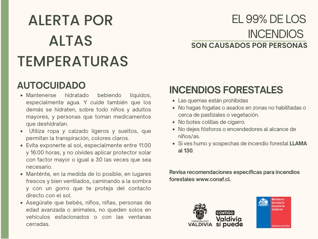 vocerialosrios's tweet photo. ALERTA #LosRíos 🔴 | El 99% de los incendios son causados por personas. Considera las siguientes recomendaciones para evitar incendios y extremar las medidas de precaución ✋🏼🔥#IncendiosForestales
#Valdiviacl #ElRanco @JuanGuerraH https://t.co/qpbaPyyzKe