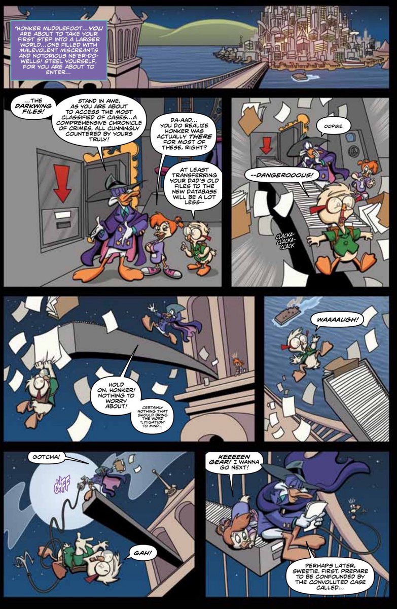Aaron_Sparrow's tweet photo. Your daily dose of #DefinitiveDarkwing!Our setup for the retelling of Fluffyโs original tale heartened back to the intro of Bushrootโs 1st episode. #DarkwingDuck #SparrowandSilvanisDarkwingDuck #DarkwingComics #DarkwingDuckComics #FreeNewMaterialComing #DougGray #Fluffy https://t.co/CbJg2IN5TA