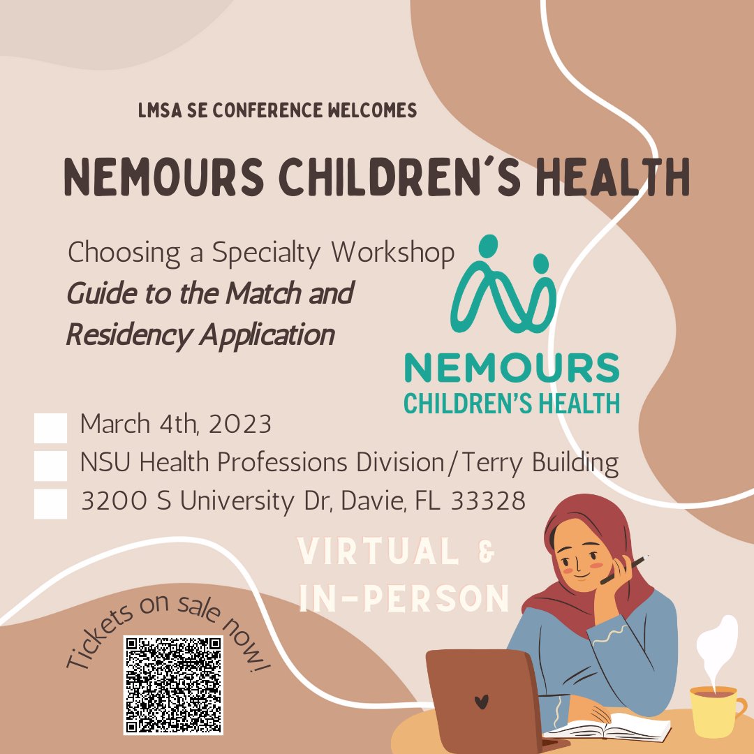 LmsaSoutheast's tweet photo. Hola #MedTwitter! We have dual virtual and in-person workshops you can participate in for this year's #LMSASE2023Conference. All tickets on sale using code LMSASE23 for 30% off with the QR code below. https://t.co/ol9O1P2XPu