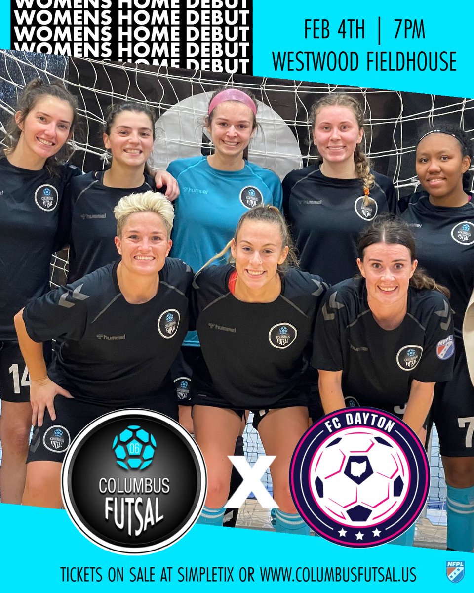 ⭐️ WOMENS FUTSAL STEPPING ONTO THE SCENE ⭐️

📆 Feb. 4TH 
🕖 7:00PM EST 
📍 @westwoodfieldh 
🆚 @fcdayton 
🎫 columbusfutsal.us 
📺  youtube.com/@ColumbusFutsa… 

#ColumbusFutsal #FutsalForUS⭐️ #WatchNFPL #futsal #futsalfemenino #columbussports #columbusohio