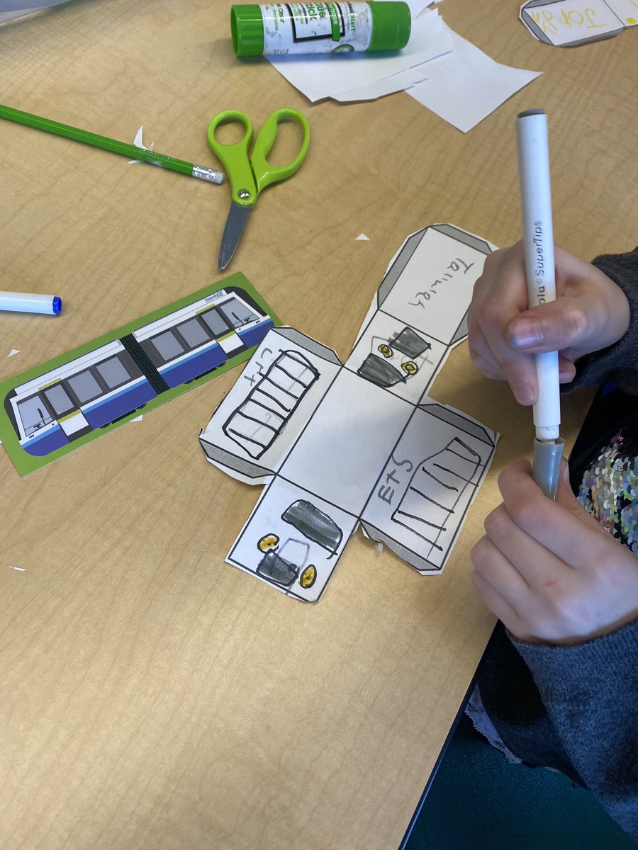 apsmola's tweet photo. Okay but how cute are these 3-D shape @takeETSalert and Edmonton LRT models. @avonmoreyeg #Grade1s have been learning at public transit at @CityHallSchool and decided to continue the learning at school! #createlearnexplore #thisismath https://t.co/LGQxGvU9Qa