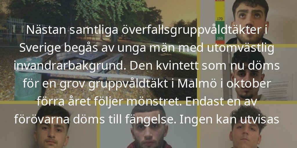 Syrier döms för grov gruppvåldtäkt i Malmö – kan INTE utvisas
#svkrim #migpol #vistårinteut #låtdeungastanna 
buff.ly/3l4qMuh