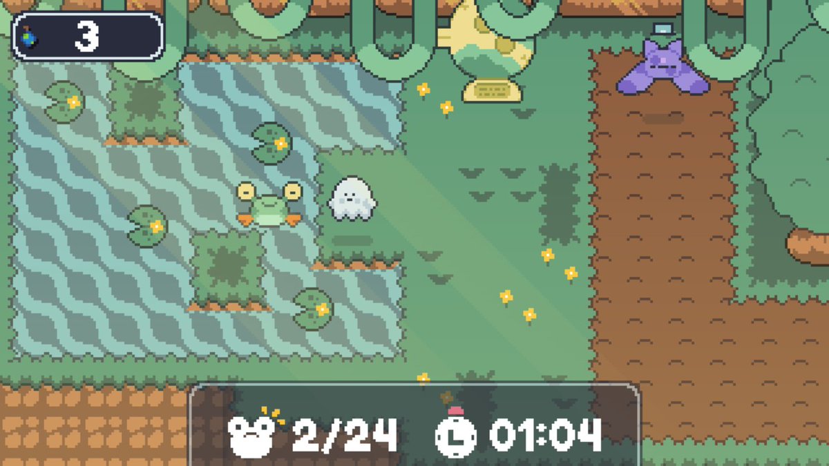 Kaboppel's tweet image. New images of Lilypad Ponds from Glowtown 2 👀🐸
#screenshotsaturday #godot #gamedev #indiedev #godotengine #indiegame #pixelart