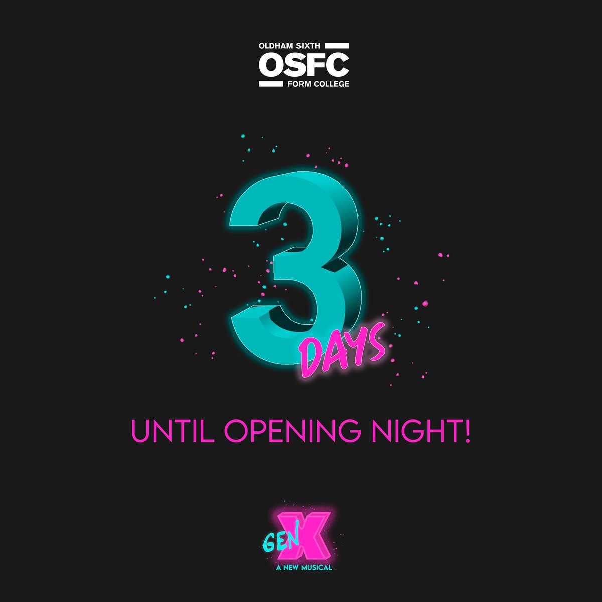 osfc_pa's tweet image. 3 DAYS until opening night of Gen X! Don’t you forget… to get your tickets! 

@OSFC_Info 

#weareosfc #oldham #whatsonoldham
