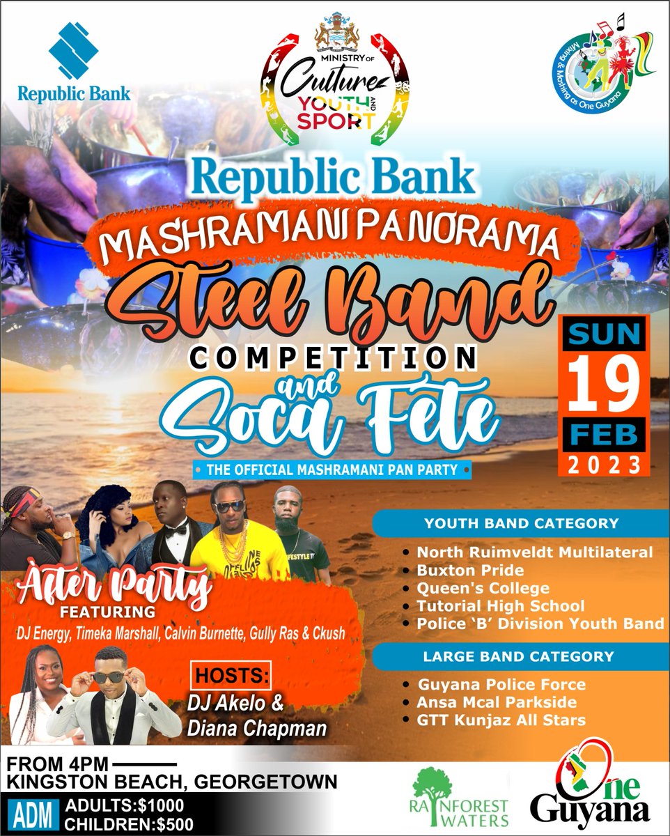 Come out and support culture, support the art form, support GTT Kunjazz All stars!!! #RepublicBank #Panorama #Kunjaz