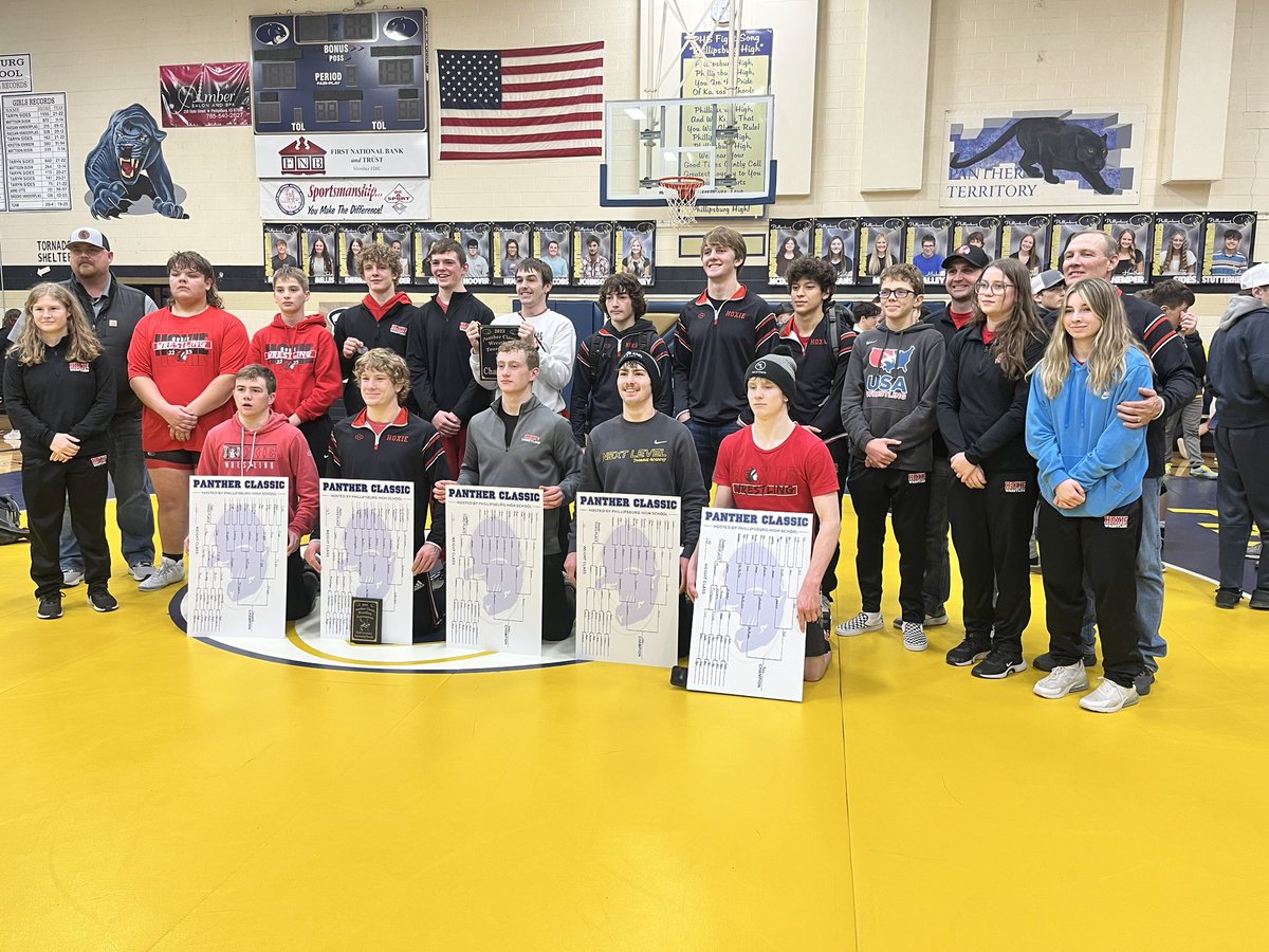 The boys and girls wrestled at Phillipsburg today. Nine of the boys placed today with five 1st places, two 2nd places, and two 3rds. Clara and Sarah both placed 4th. Proud of them all. The boys had a total of 214 team points, once again taking 1st!