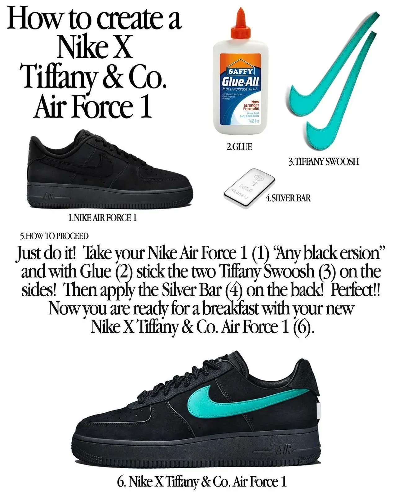 💎 on X: AI Art for Nike x Tiffany by rickdick on Instagram vs