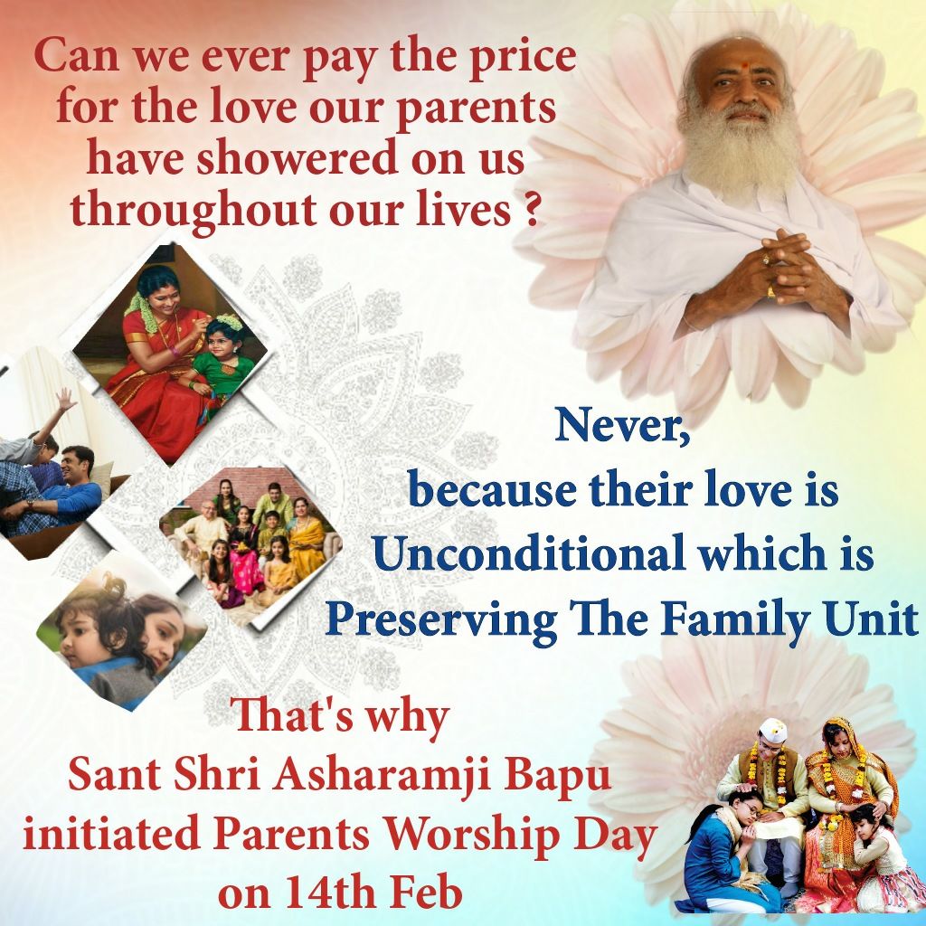 Vishnusahu05's tweet photo. Samaj ko Sachhi Raah Dikhane Wale Sant Shri Asharamji Bapu Ji's #अप्रतिम_पहल of Matru Pitru Pujan Diwas is making society cultured and civilized again.
By respecting Parents, worshipping them &amp; getting their blessings, children are setting up themselves for a very bright future. https://t.co/a7XNrJn81f
