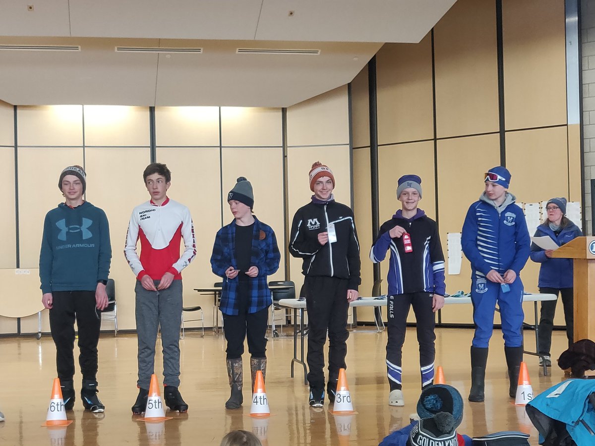 Proud of our skiers efforts today at the Junior High Championships in Brainerd! Congratulations to Eli and Tavan Schlichting who placed 3rd and 6th overall in the combined pursuit race for 9th graders, and Ty Halgrimson who was 10th overall in the 8th grade combined pursuit!