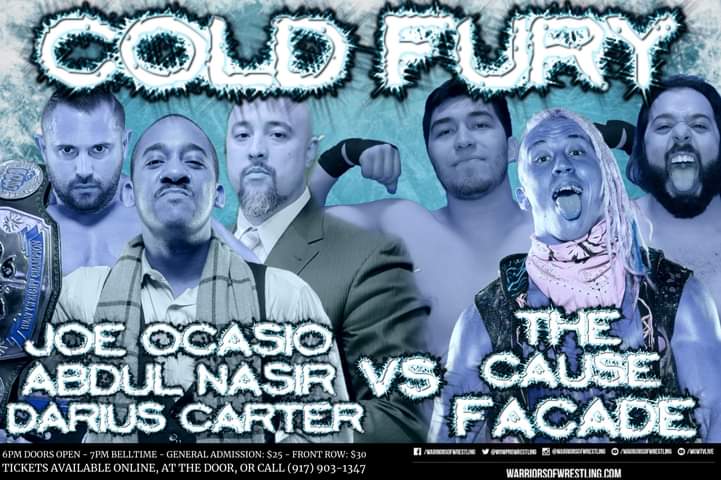 MrDariusCarter's tweet photo. 🌬 TODAY 🌬

@WOWPROWRESTLING's 1st event back home in Staten Island, NY!

#ColdFury2023
FunStation USA
7PM 🛎

Feat. this #SixManTag in the Main Event!

#TheHostileCollective @Joe__Ocasio @RogerMendezwow @MaxBane7 @1FACADE

🎫TICKET INFO for TONIGHT🎫
https://t.co/acJzVWzBXC https://t.co/g07BqHLmJq