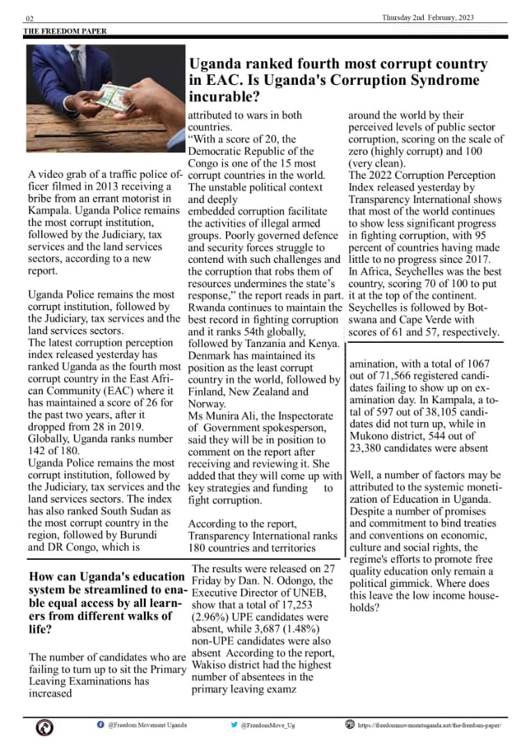 FreedomMove_Ug's tweet photo. Just in case you missed out this week's Freedom paper. It's back bigger and better. Publishing all stories about; -oppression
- repression
-state diversions &
-citizens'call to action.
Fighting media censorship via a free #AlternativePublication
#FreedomPaper https://t.co/Cd4miWhEdy