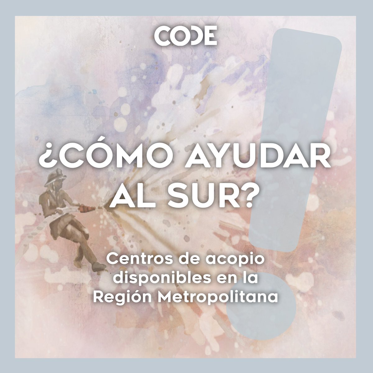 codeuchile's tweet photo. Frente a los incendios masivos que han afectado gravemente las regiones de Ñuble, Bío Bío y La Araucanía, hemos recopilado una serie de centros de acopio disponibles en la Región Metropolitana.

Entre todes salimos adelante. https://t.co/afBNUmokjB